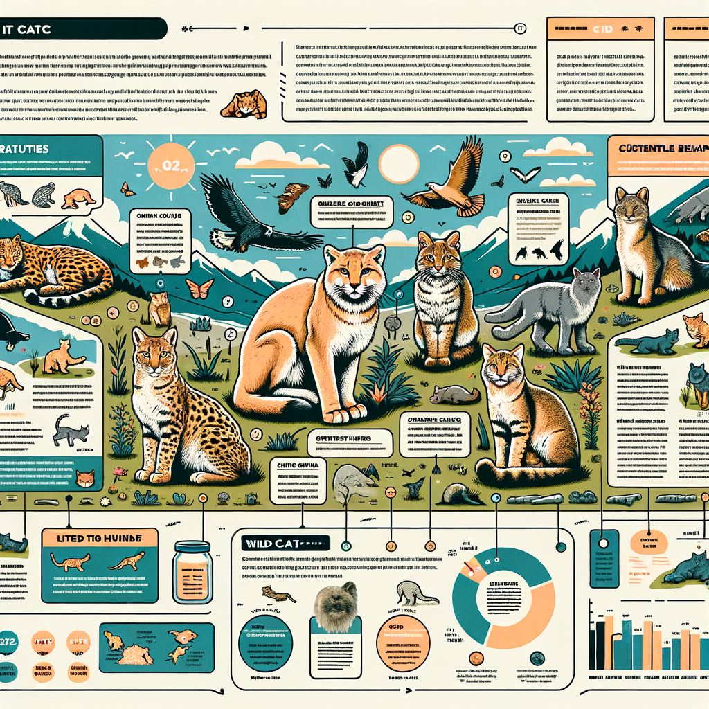 Infographic providing an overview of various wild cat species, highlighting their unique characteristics, habitats, behaviors for easy identification, and emphasizing on wild cat conservation efforts.